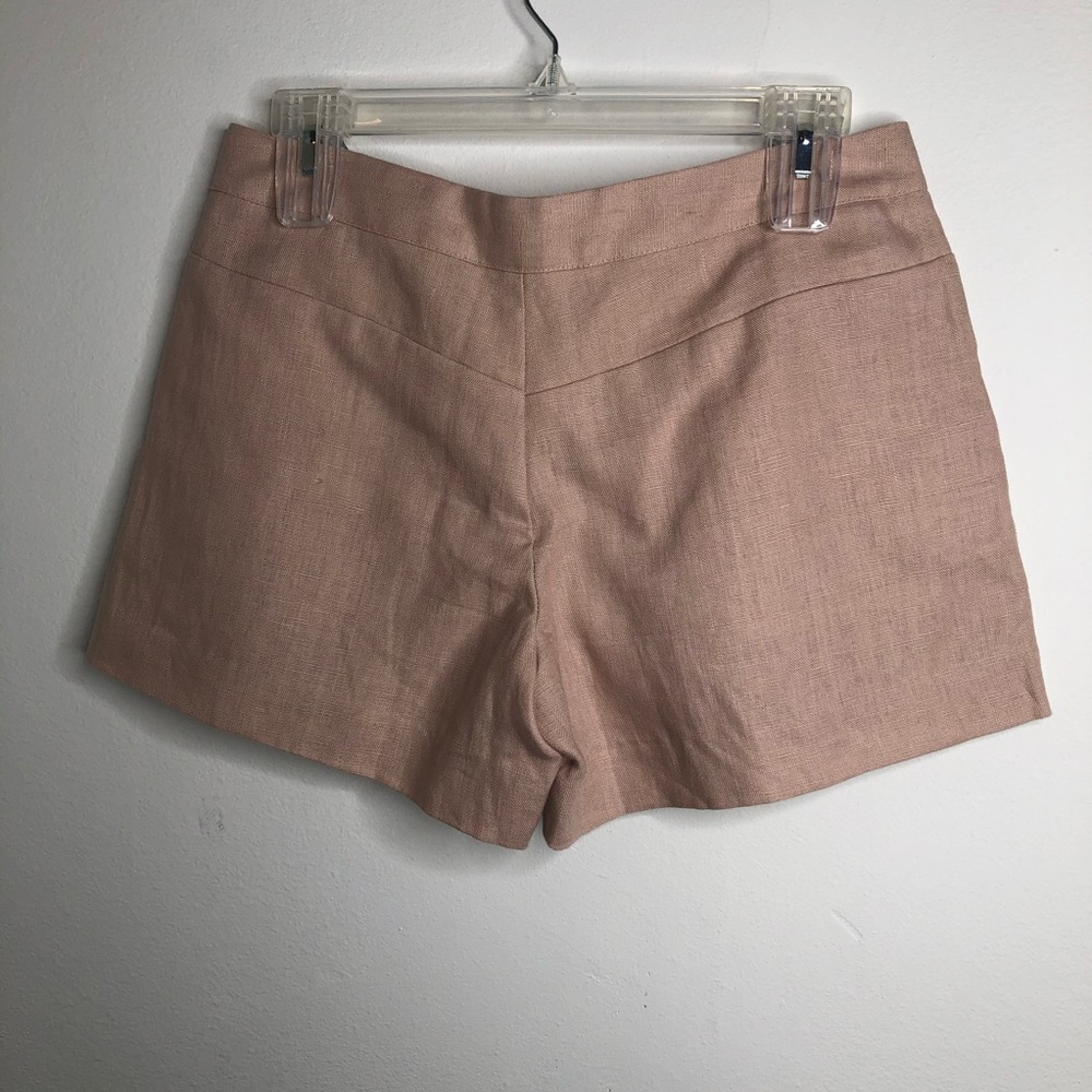 JOIE Leiden Picnic Pink Linen Falt-Front Dress Shorts Sz 2 Low Rise Y2K Preppy - Picture 7 of 15